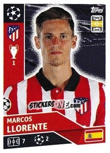 Sticker Marcos Llorente - UEFA Champions League 2020-2021 n. ATM11 - Topps