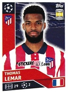 Sticker Thomas Lemar - UEFA Champions League 2020-2021 n. ATM15 - Topps