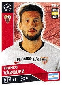 Sticker Franco Vázquez - UEFA Champions League 2020-2021 n. SEV13 - Topps