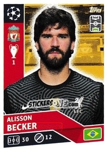 Sticker Alisson Becker - UEFA Champions League 2020-2021 n. LIV3 - Topps