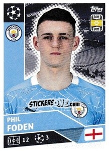 Sticker Phil Foden - UEFA Champions League 2020-2021 n. MCI14 - Topps