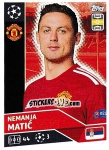 Sticker Nemanja Matic - UEFA Champions League 2020-2021 n. MUN8 - Topps
