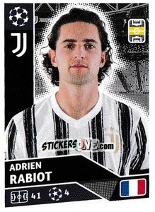 Sticker Adrien Rabiot - UEFA Champions League 2020-2021 n. JUV11 - Topps