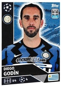 Sticker Diego Godín - UEFA Champions League 2020-2021 n. INT7 - Topps