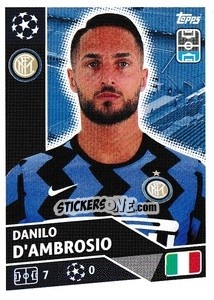 Sticker Danilo D'Ambrosio - UEFA Champions League 2020-2021 n. INT8 - Topps