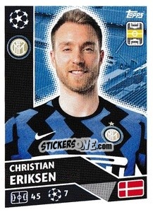 Sticker Christian Eriksen - UEFA Champions League 2020-2021 n. INT15 - Topps