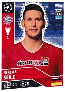 Sticker Niklas Süle - UEFA Champions League 2020-2021 n. BAY8 - Topps
