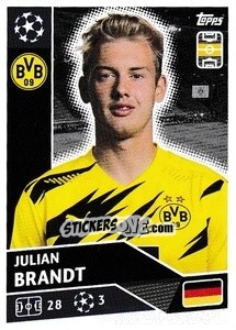 Sticker Julian Brandt - UEFA Champions League 2020-2021 n. DOR15 - Topps