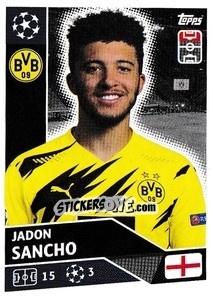 Sticker Jadon Sancho - UEFA Champions League 2020-2021 n. DOR16 - Topps