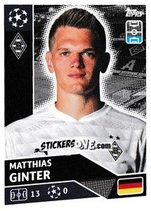 Sticker Matthias Ginter - UEFA Champions League 2020-2021 n. BMG5 - Topps