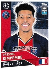 Sticker Presnel Kimpembe - UEFA Champions League 2020-2021 n. PSG5 - Topps