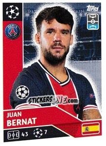 Sticker Juan Bernat - UEFA Champions League 2020-2021 n. PSG6 - Topps