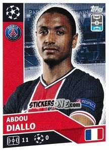 Sticker Abdou Diallo - UEFA Champions League 2020-2021 n. PSG7 - Topps