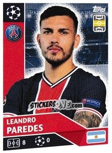 Sticker Leandro Paredes - UEFA Champions League 2020-2021 n. PSG9 - Topps