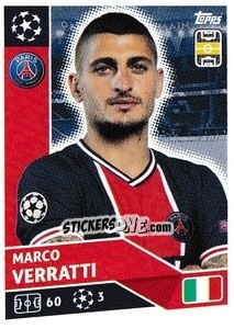 Sticker Marco Verratti - UEFA Champions League 2020-2021 n. PSG12 - Topps