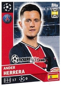 Sticker Ander Herrera - UEFA Champions League 2020-2021 n. PSG13 - Topps