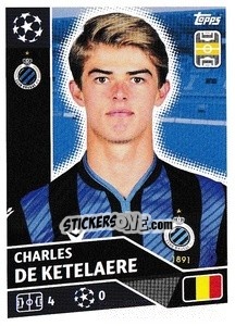 Sticker Charles De Ketelaere - UEFA Champions League 2020-2021 n. BRU12 - Topps