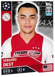 Sticker Sergiño Dest - UEFA Champions League 2020-2021 n. AJA4 - Topps