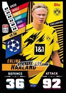 Sticker Erling Haaland - UEFA Champions League 2020-2021 n. WC6 - Topps