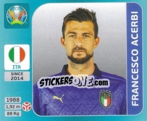 Sticker Francesco Acerbi - UEFA Euro 2020 Tournament Edition. 654 Stickers version - Panini