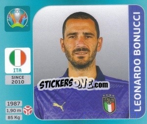 Figurina Leonardo Bonucci - UEFA Euro 2020 Tournament Edition. 654 Stickers version - Panini