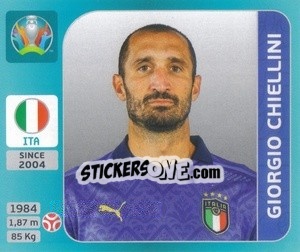 Figurina Giorgio Chiellini - UEFA Euro 2020 Tournament Edition. 654 Stickers version - Panini