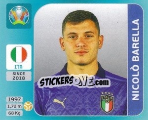 Sticker Nicolo Barella - UEFA Euro 2020 Tournament Edition. 654 Stickers version - Panini