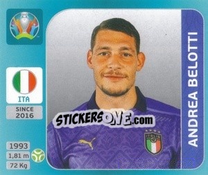 Figurina Andrea Belotti - UEFA Euro 2020 Tournament Edition. 654 Stickers version - Panini