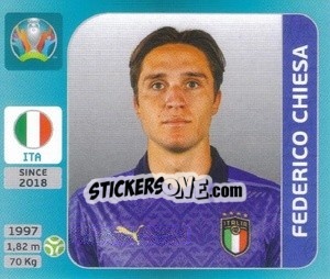 Figurina Federico Chiesa - UEFA Euro 2020 Tournament Edition. 654 Stickers version - Panini