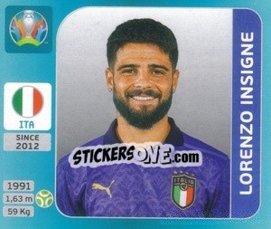 Cromo Lorenzo Insigne - UEFA Euro 2020 Tournament Edition. 654 Stickers version - Panini