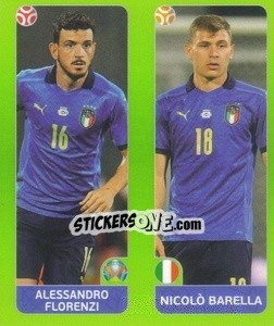 Sticker Alessandro Florenzi / Nicolo Barella - UEFA Euro 2020 Tournament Edition. 654 Stickers version - Panini