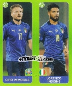 Sticker Ciro Immobile / Lorenzo Insigne - UEFA Euro 2020 Tournament Edition. 654 Stickers version n. 32 - Panini