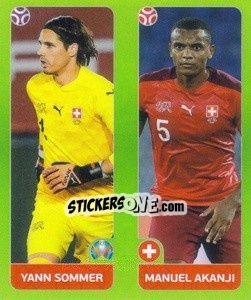 Sticker Yann Sommer / Manuel Akanji - UEFA Euro 2020 Tournament Edition. 654 Stickers version n. 34 - Panini