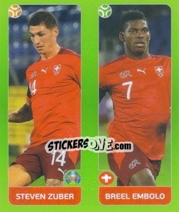 Sticker Steven Zuber / Breel Embolo - UEFA Euro 2020 Tournament Edition. 654 Stickers version n. 38 - Panini