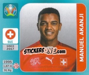 Sticker Manuel Akanji - UEFA Euro 2020 Tournament Edition. 654 Stickers version - Panini