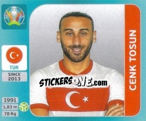 Sticker Cenk Tosun - UEFA Euro 2020 Tournament Edition. 654 Stickers version - Panini