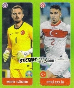 Sticker Mert Günok / Zeki Çelik - UEFA Euro 2020 Tournament Edition. 654 Stickers version - Panini