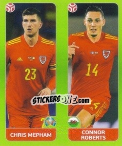 Cromo Chris Mepham / Connor Roberts - UEFA Euro 2020 Tournament Edition. 654 Stickers version - Panini