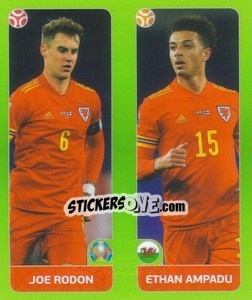 Cromo Joe Rodon / Ethan Ampadu - UEFA Euro 2020 Tournament Edition. 654 Stickers version - Panini