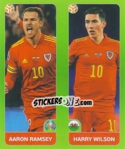 Sticker Aaron Ramsey / Harry Wilson - UEFA Euro 2020 Tournament Edition. 654 Stickers version n. 92 - Panini