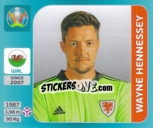 Figurina Wayne Hennessey - UEFA Euro 2020 Tournament Edition. 654 Stickers version - Panini