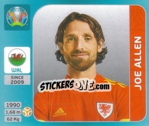 Sticker Joe Allen - UEFA Euro 2020 Tournament Edition. 654 Stickers version - Panini