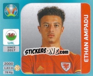 Sticker Ethan Ampadu - UEFA Euro 2020 Tournament Edition. 654 Stickers version - Panini