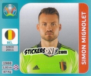 Cromo Simon Mignolet - UEFA Euro 2020 Tournament Edition. 654 Stickers version - Panini