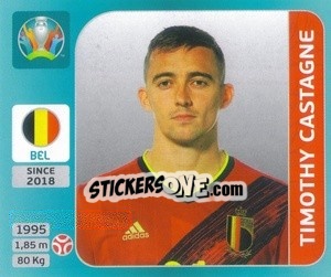 Cromo Timothy Castagne - UEFA Euro 2020 Tournament Edition. 654 Stickers version - Panini