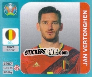 Sticker Jan Vertonghen - UEFA Euro 2020 Tournament Edition. 654 Stickers version n. 123 - Panini
