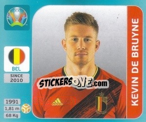 Cromo Kevin de Bruyne - UEFA Euro 2020 Tournament Edition. 654 Stickers version - Panini