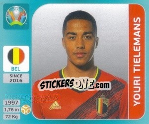 Sticker Youri Tielemans - UEFA Euro 2020 Tournament Edition. 654 Stickers version - Panini