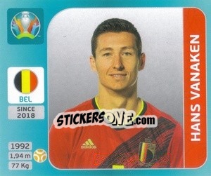 Sticker Hans Vanaken - UEFA Euro 2020 Tournament Edition. 654 Stickers version - Panini