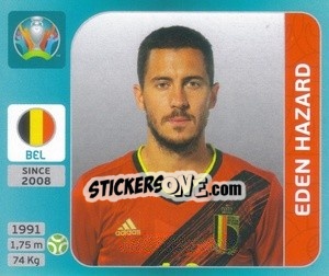 Sticker Eden Hazard - UEFA Euro 2020 Tournament Edition. 654 Stickers version - Panini